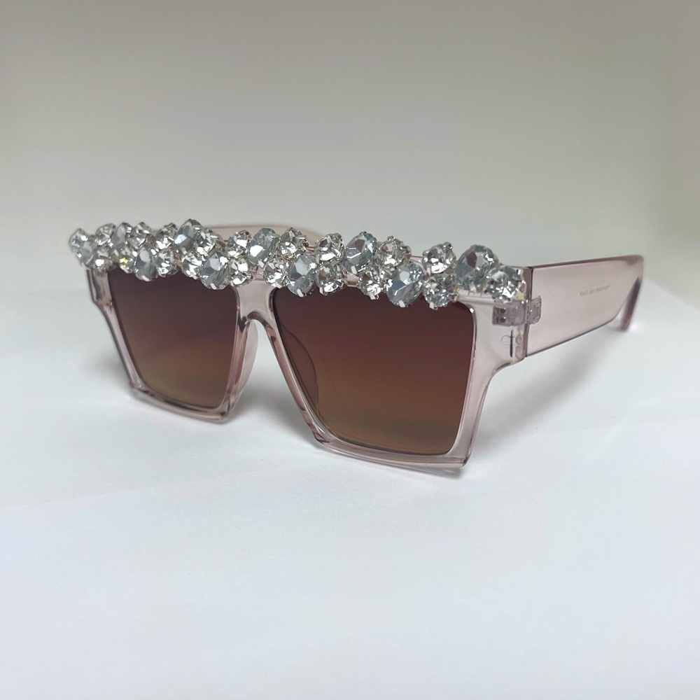Rhinestone top trim Sunglasses